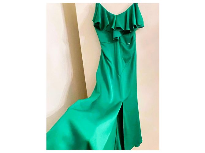 Prachtvolles smaragdgrünes MARCIANO Maxikleid mit Rüschen - Ansicht 7