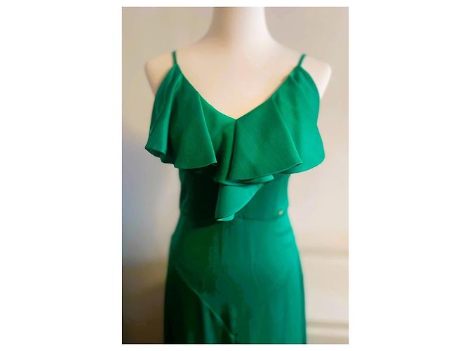 Prachtvolles smaragdgrünes MARCIANO Maxikleid mit Rüschen - Ansicht 9