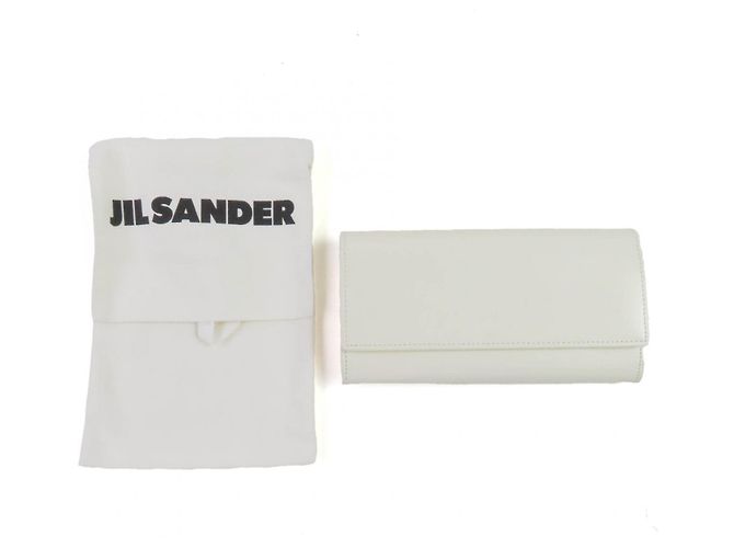 Cartera larga de piel Jil Sander Blanco roto - vista 2
