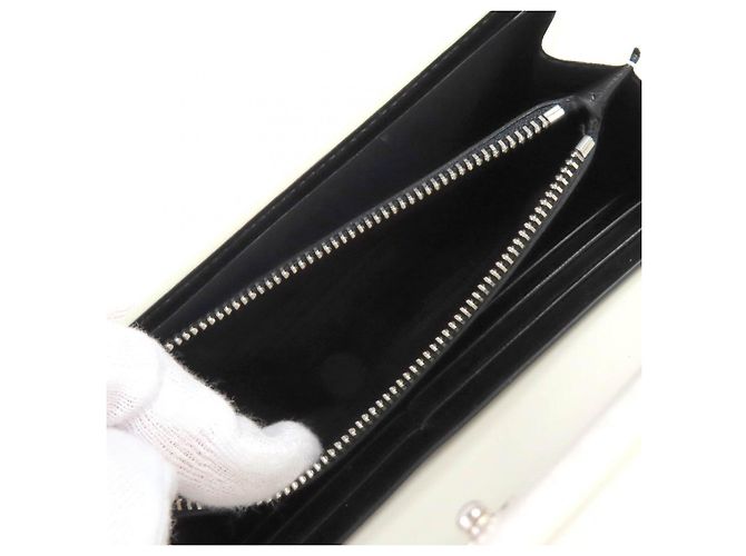 Cartera larga de piel Jil Sander Blanco roto - vista 7