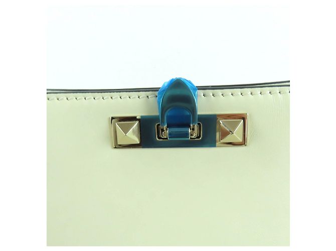 Borsa a tracolla in pelle Valentino Garavani Beige Crudo - vista 10