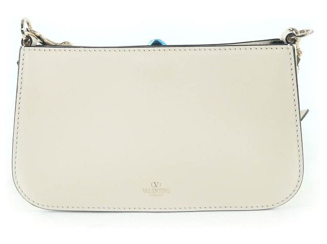 Borsa a tracolla in pelle Valentino Garavani Beige Crudo - vista 3