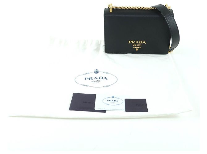 Borsa a tracolla Prada 1BD133 in pelle Saffiano Nero - vista 2