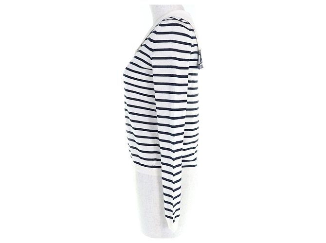 Top de punto Christian Dior CAPRI Blanco Azul marino - vista 2