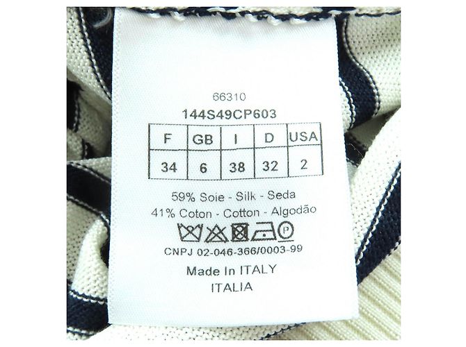 Top de punto Christian Dior CAPRI Blanco Azul marino - vista 8