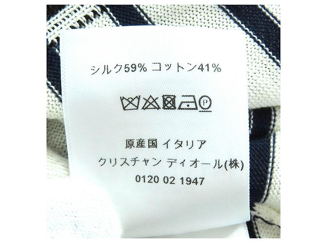 Top de punto Christian Dior CAPRI Blanco Azul marino - vista 9