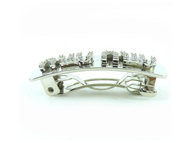 Miu Miu Fermi capelli MIUMIU con logo in strass Argento - vista 3