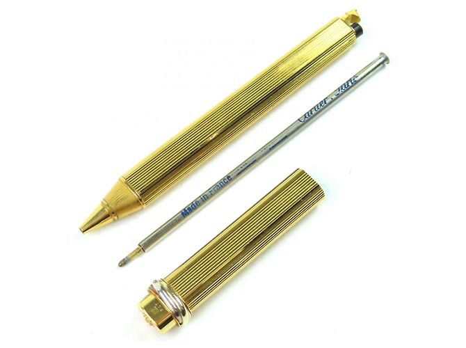 Penna a sfera Cartier Trinity Stripe D'oro - vista 3