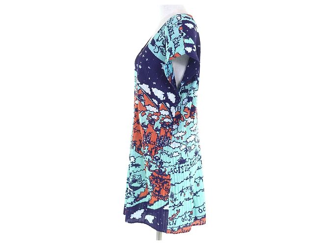 Issey Miyake PLEATS PLEASE World Map Ocean Kleid aus Polyester Mehrfarben - Ansicht 2
