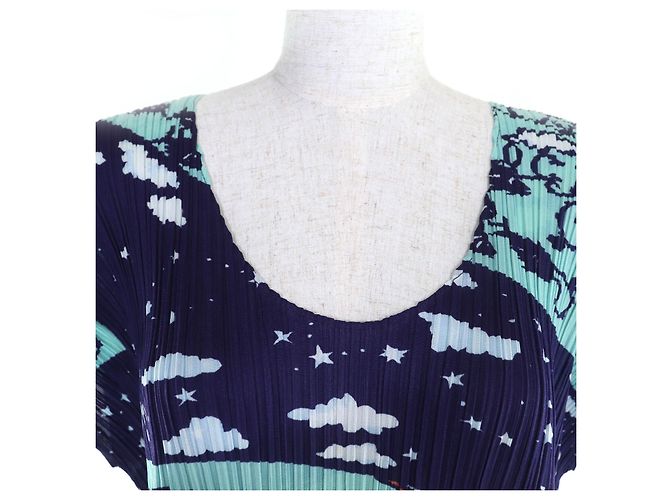 Issey Miyake PLEATS PLEASE World Map Ocean Kleid aus Polyester Mehrfarben - Ansicht 4