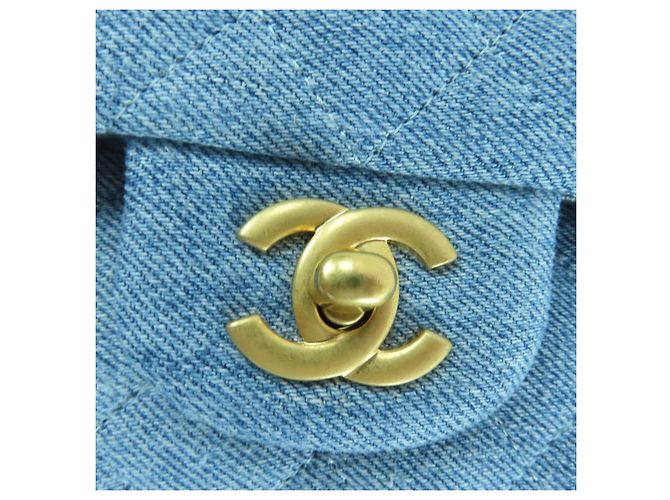 Borsa a tracolla Chanel Matrasse 25 Denim Blu - vista 11