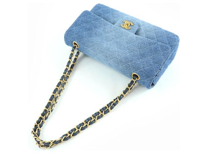 Borsa a tracolla Chanel Matrasse 25 Denim Blu - vista 5