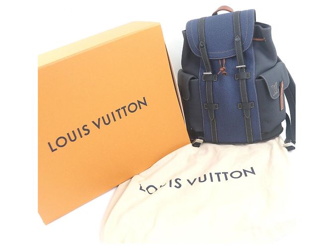 Zaino Louis Vuitton Christopher PM Denim Blu - vista 2