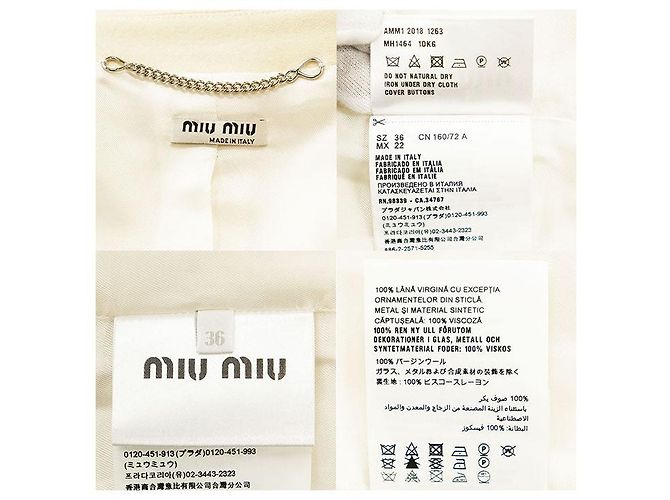 Chaqueta Miu Miu 100% Lana Blanco - vista 10