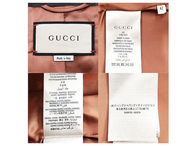 Chaqueta Gucci de piel de cordero Negro - vista 10