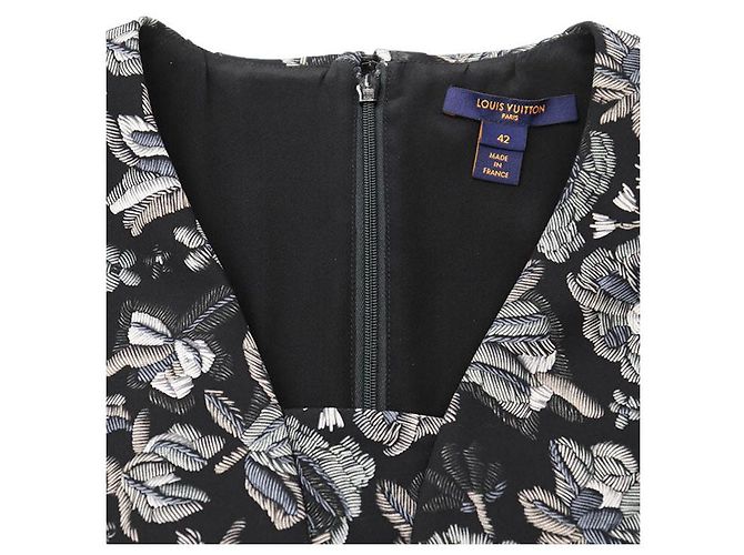 Vestido Louis Vuitton 2023AW Botanical Flower 100% Silk Negro Multicolor - vista 11