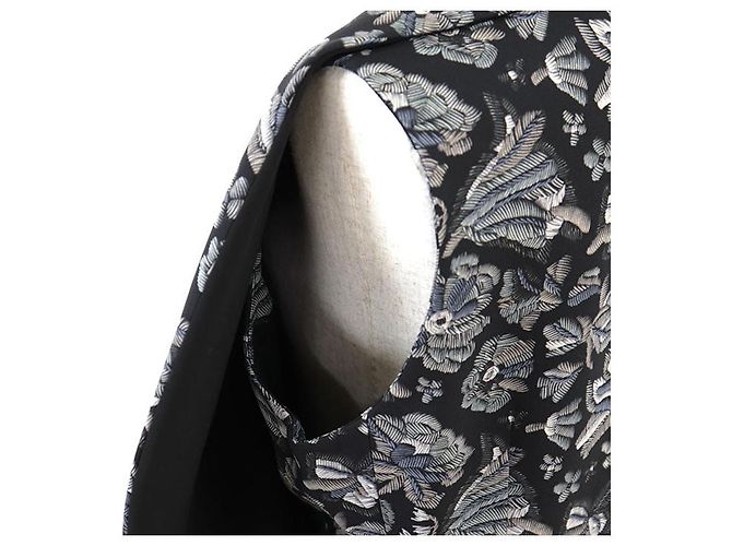 Vestido Louis Vuitton 2023AW Botanical Flower 100% Silk Negro Multicolor - vista 13