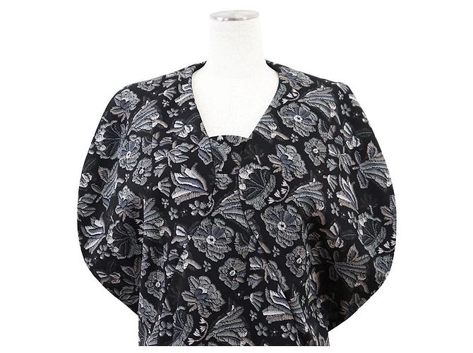Vestido Louis Vuitton 2023AW Botanical Flower 100% Silk Negro Multicolor - vista 2