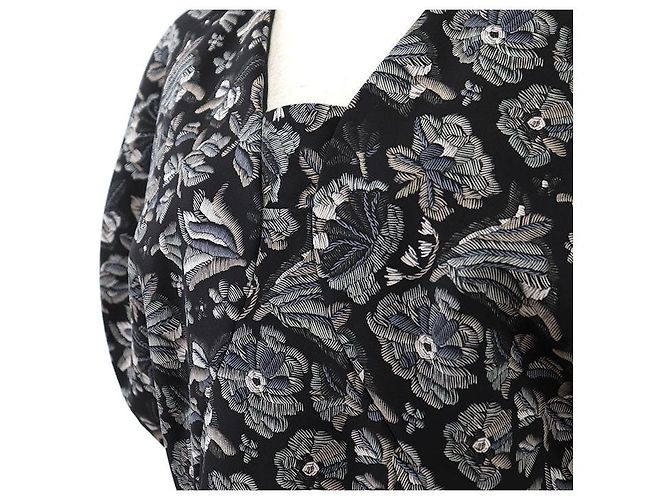 Vestido Louis Vuitton 2023AW Botanical Flower 100% Silk Negro Multicolor - vista 3