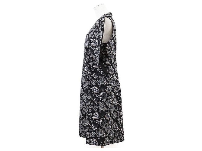 Vestido Louis Vuitton 2023AW Botanical Flower 100% Silk Negro Multicolor - vista 4