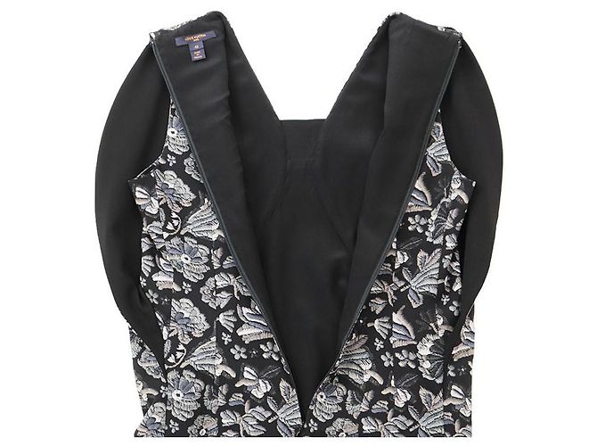 Vestido Louis Vuitton 2023AW Botanical Flower 100% Silk Negro Multicolor - vista 8
