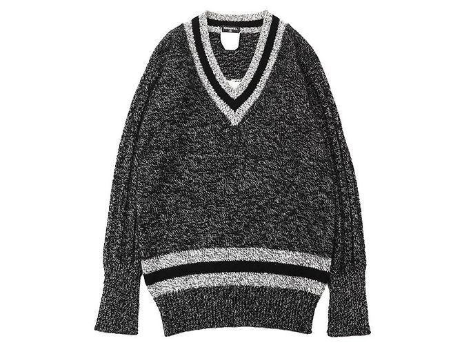 Jersey de cachemira Chanel COCO Mark Castaño Negro - vista 11