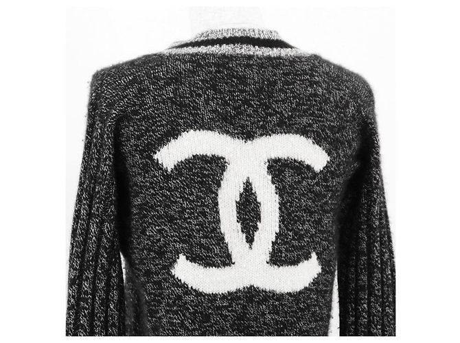 Jersey de cachemira Chanel COCO Mark Castaño Negro - vista 2
