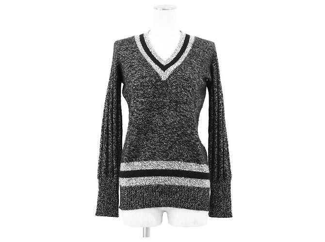 Jersey de cachemira Chanel COCO Mark Castaño Negro - vista 6