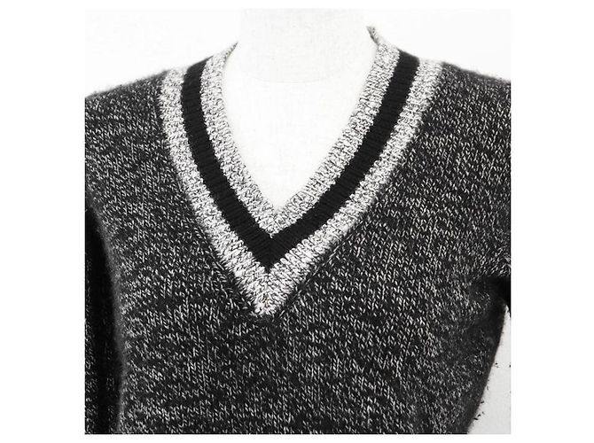Jersey de cachemira Chanel COCO Mark Castaño Negro - vista 7
