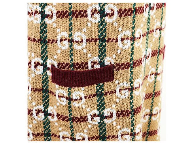 Gucci GG Supreme 100% Wool Kleid Braun Bordeaux Kamel - Ansicht 11