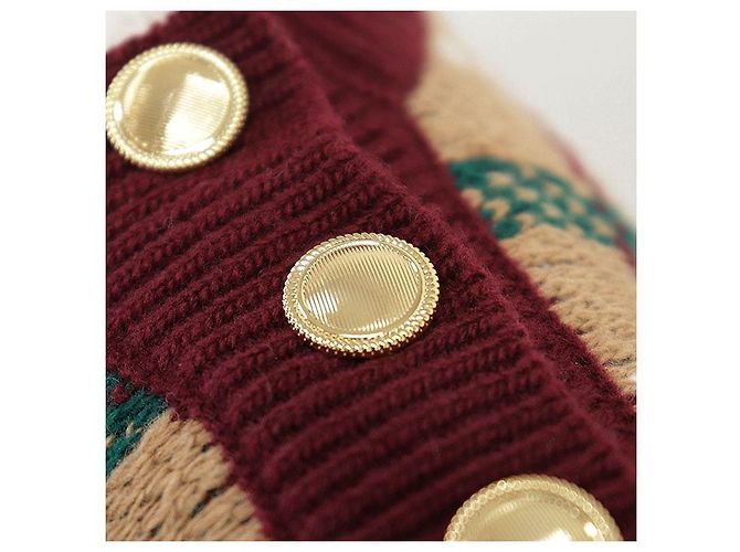 Gucci GG Supreme 100% Wool Kleid Braun Bordeaux Kamel - Ansicht 4