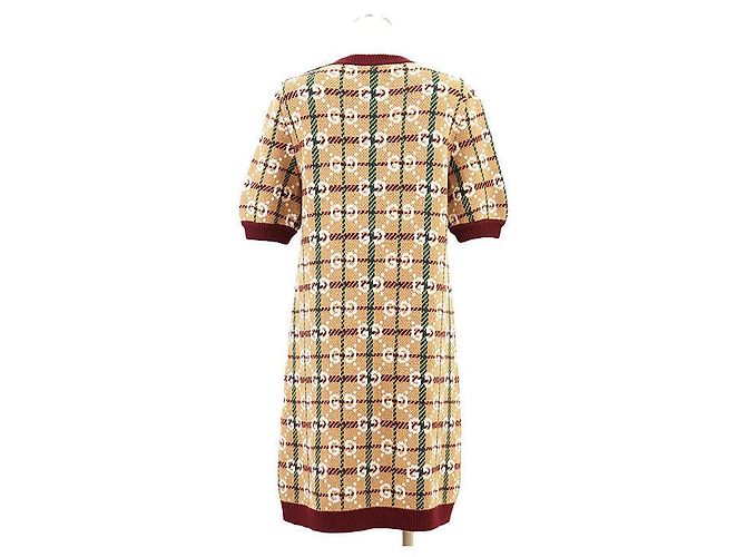 Gucci GG Supreme 100% Wool Kleid Braun Bordeaux Kamel - Ansicht 7