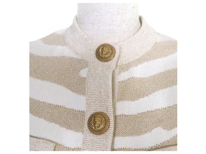 Autre Marque Balmain Strick-2-Teiler mit Zebra-Print Golden - Ansicht 4
