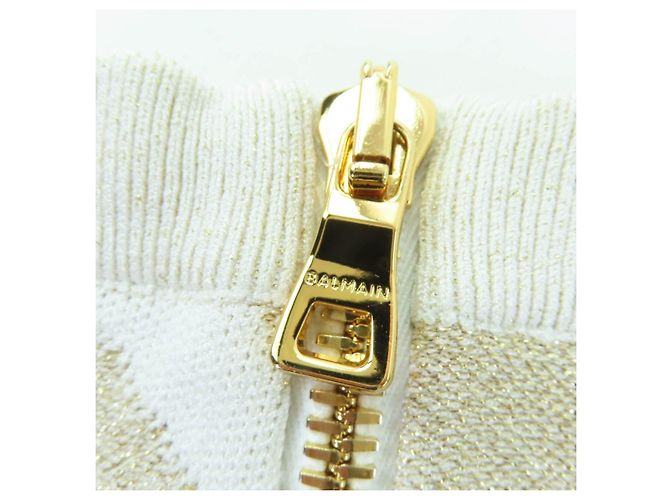 Autre Marque Balmain Strick-2-Teiler mit Zebra-Print Golden - Ansicht 7