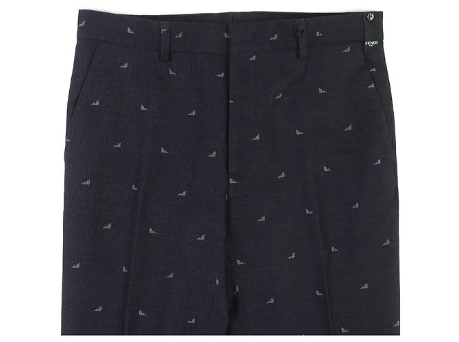 Fendi Monster Eye Baumwollhose Blau Marineblau - Ansicht 3