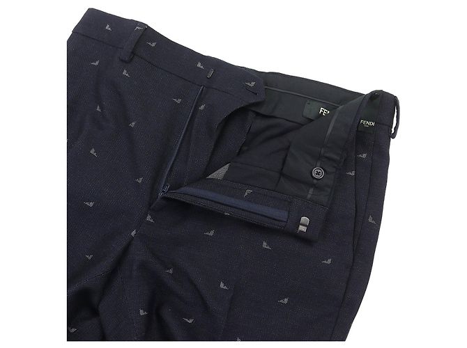 Fendi Monster Eye Baumwollhose Blau Marineblau - Ansicht 5