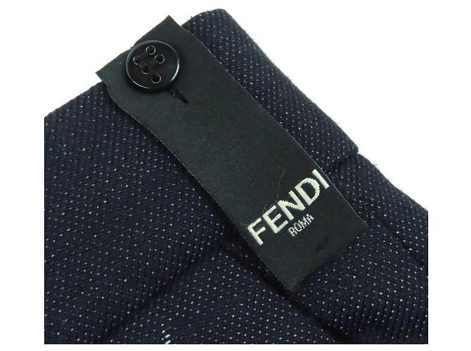 Fendi Monster Eye Baumwollhose Blau Marineblau - Ansicht 8