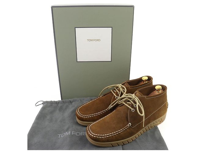 Mocassini in camoscio TOM FORD Marrone - vista 2