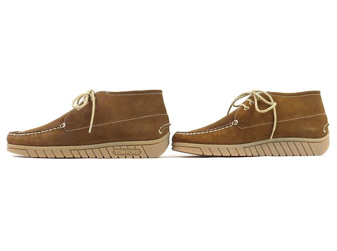 Mocassini in camoscio TOM FORD Marrone - vista 3