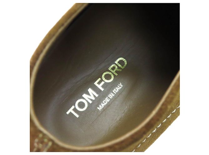 Mocassini in camoscio TOM FORD Marrone - vista 9