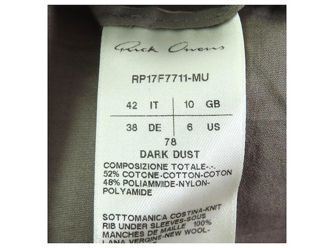 Rick Owens Blouson Cotton Nylon Jacket Verde Caqui - vista 9