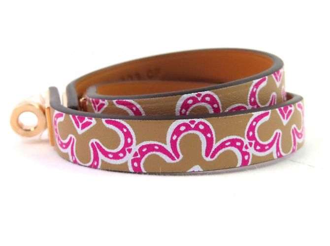 Bracciale in pelle Hermès Mini Kelly Double Tour Lucky Daisy Marrone - vista 3