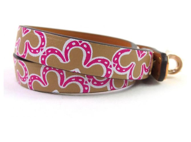 Bracciale in pelle Hermès Mini Kelly Double Tour Lucky Daisy Marrone - vista 4