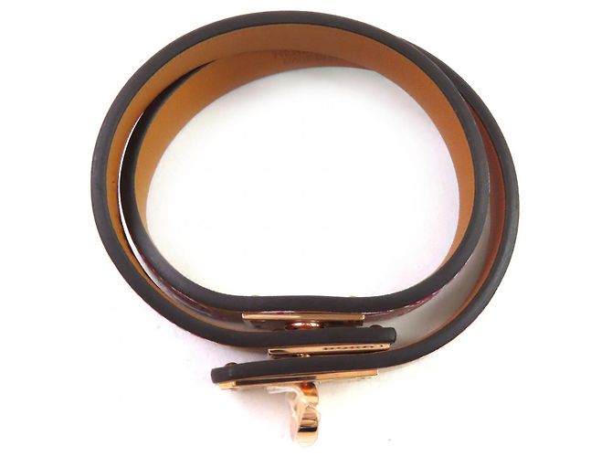 Bracciale in pelle Hermès Mini Kelly Double Tour Lucky Daisy Marrone - vista 6