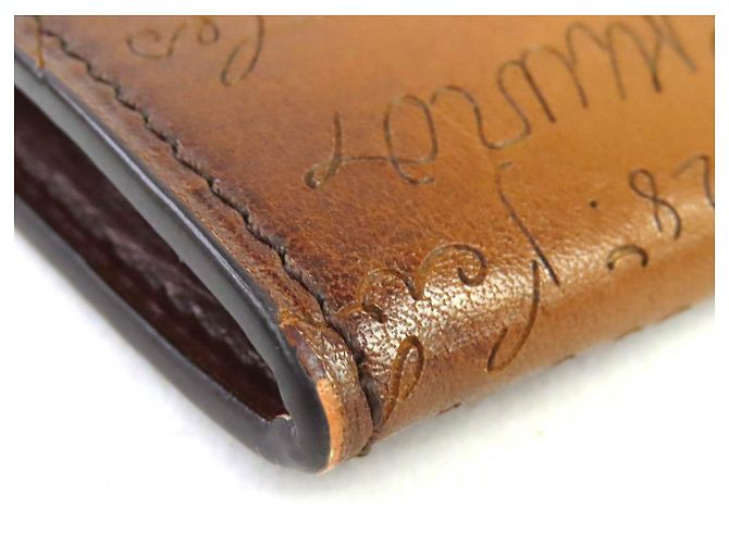 Monedero de cuero Berluti Origin Calligraphy Castaño - vista 4