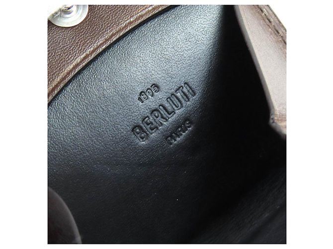 Monedero de cuero Berluti Origin Calligraphy Castaño - vista 6
