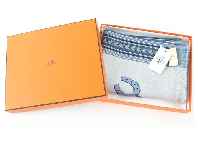 Sciarpa in cashmere Hermès Stall ET GRIS GRIS Marrone - vista 2