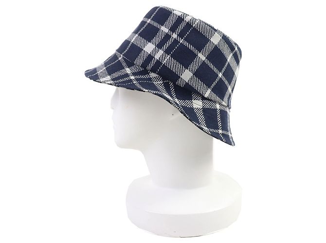 Dior Oblique Bucket Hat mit Karomuster Blau Marineblau - Ansicht 2
