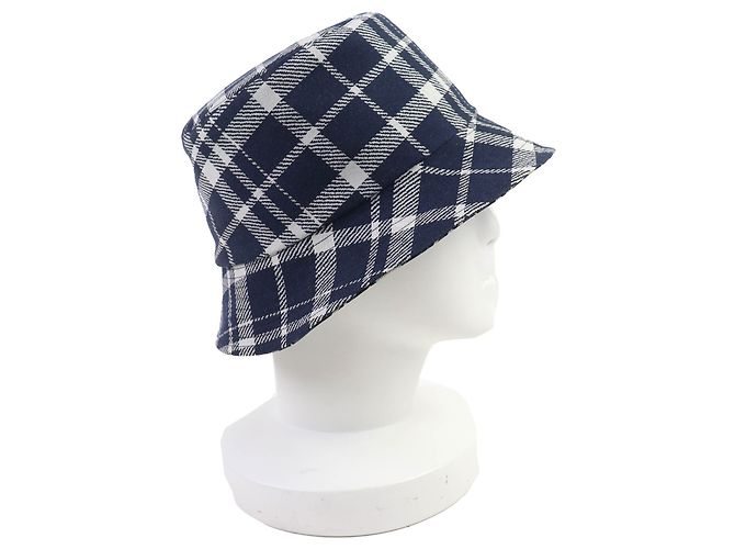 Dior Oblique Bucket Hat mit Karomuster Blau Marineblau - Ansicht 3