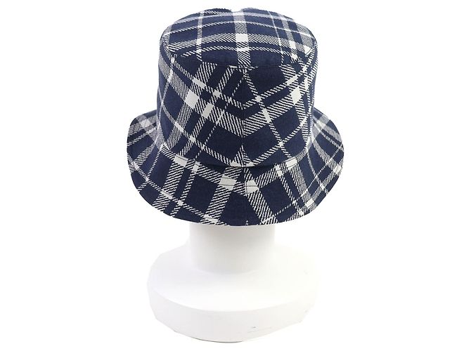 Dior Oblique Bucket Hat mit Karomuster Blau Marineblau - Ansicht 4